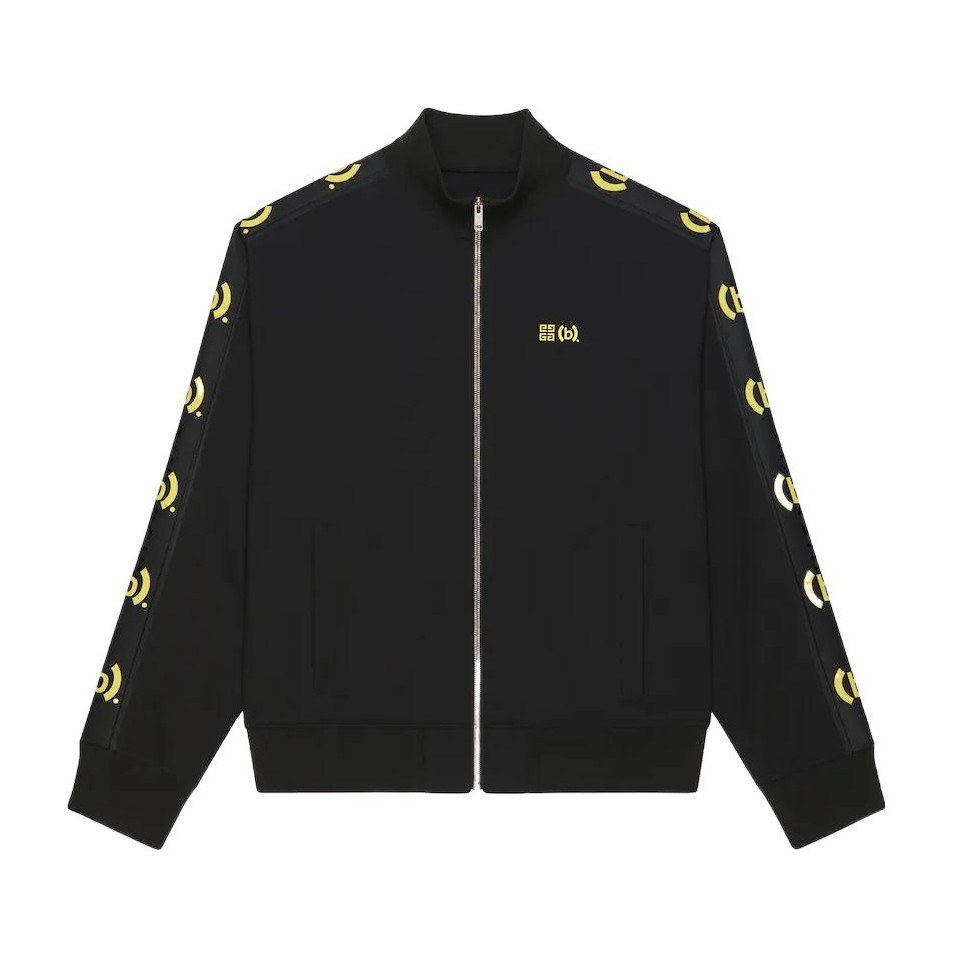 Givenchy FW22 Side Strap Letter Print Jacket Black