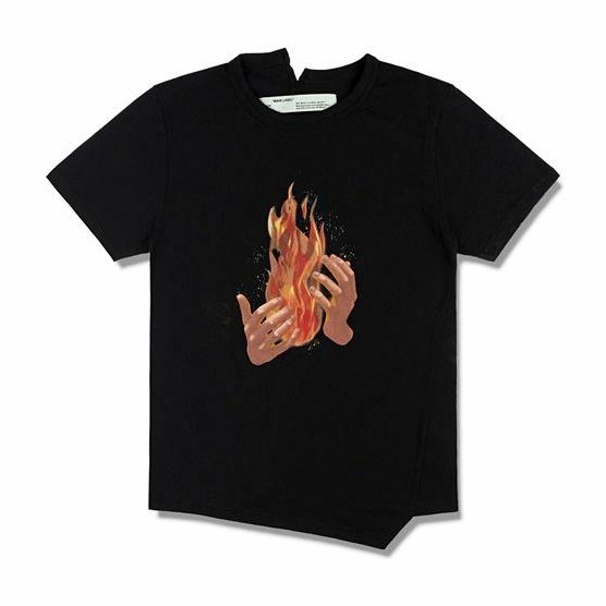 OFF-WHITE SS19 Flame Print T-Shirt Black