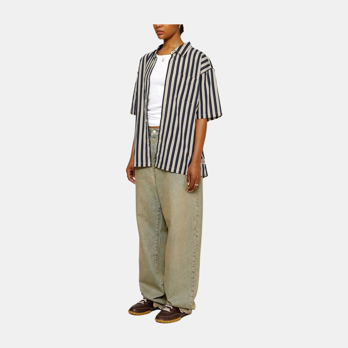 Stussy SS24 BOXY FLAT HEM SHIRT STRIPED