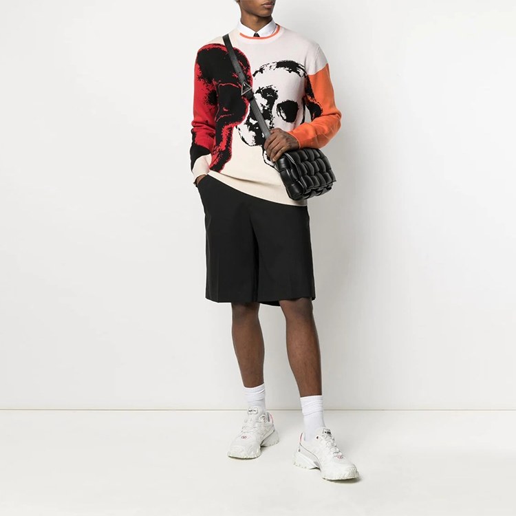 Alexander McQueen FW21 Skull Crewneck Sweater White