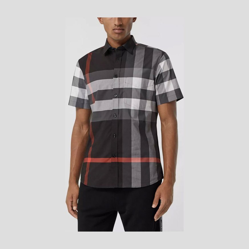 Burberry Check Button Pullover Shirt