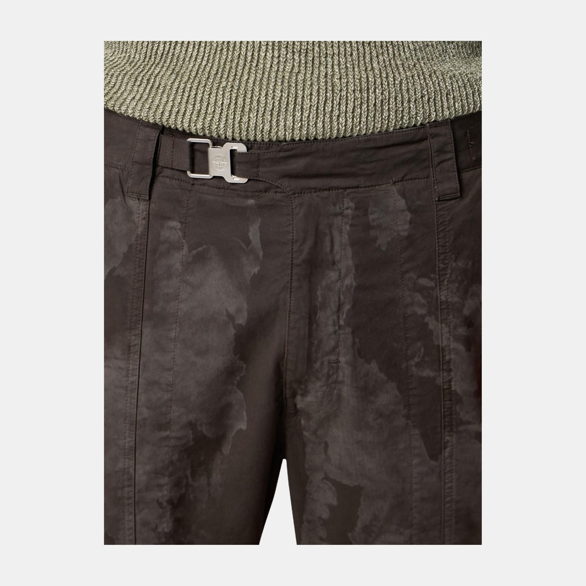 Stone Island SS25 Supima Camo Badge Joggers Military Green