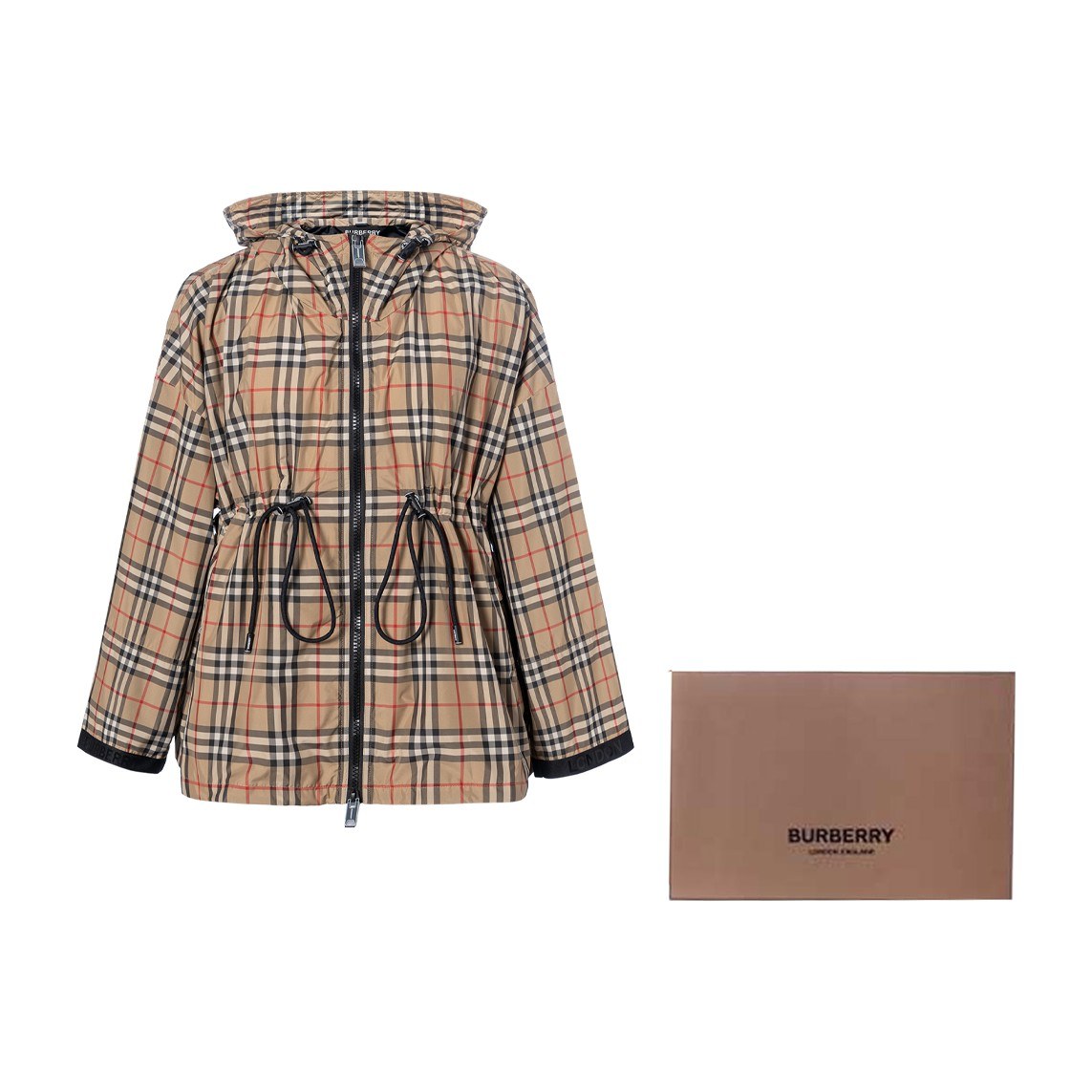Burberry Classic Check Hoodie Jacket Khaki