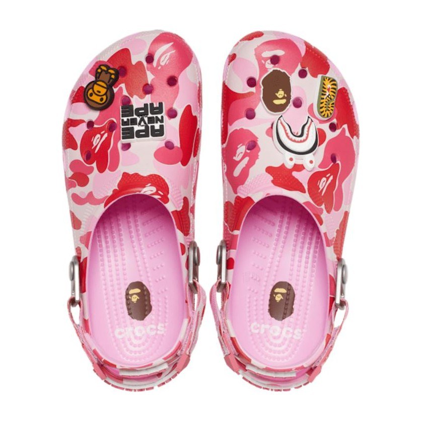 A BATHING APE x Crocs Classic Clog Pink Camo