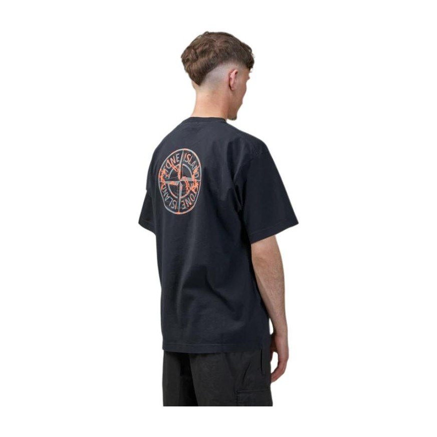 Stone Island Logo Print T-Shirt Black