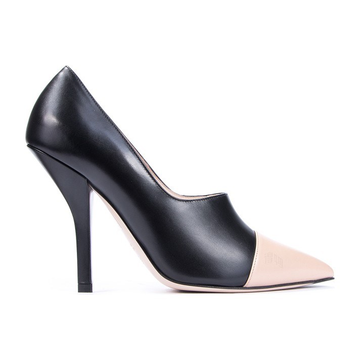 Fendi Leather High Heels Black Beige