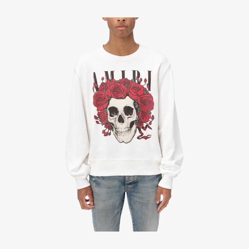 AMIRI Skull Print Crewneck White