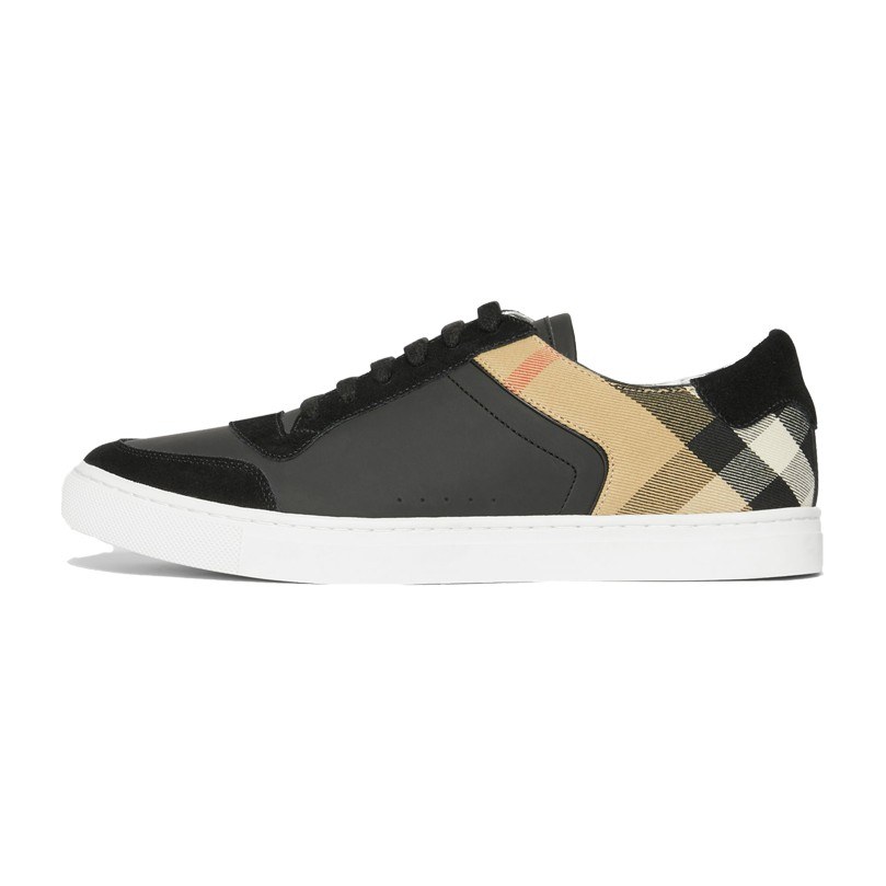 Burberry House Leather Sneakers Black Brown