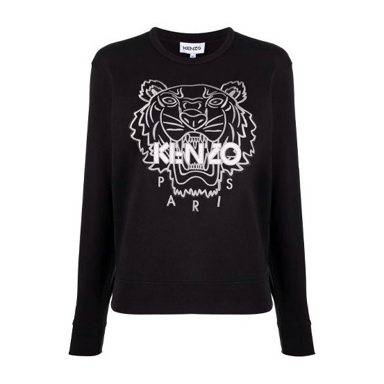 KENZO Tiger Embroidered Crewneck Sweatshirt Black