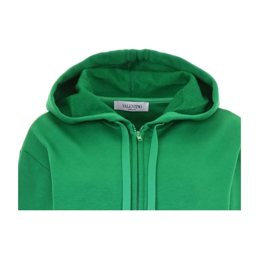 Valentino Logo Hoodie Green