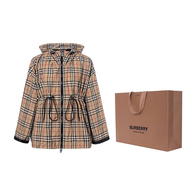 Burberry Classic Check Hoodie Jacket Khaki
