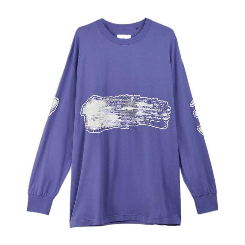 Y-3 SS23 Brushstroke Crewneck Long Sleeve Tee Light Purple