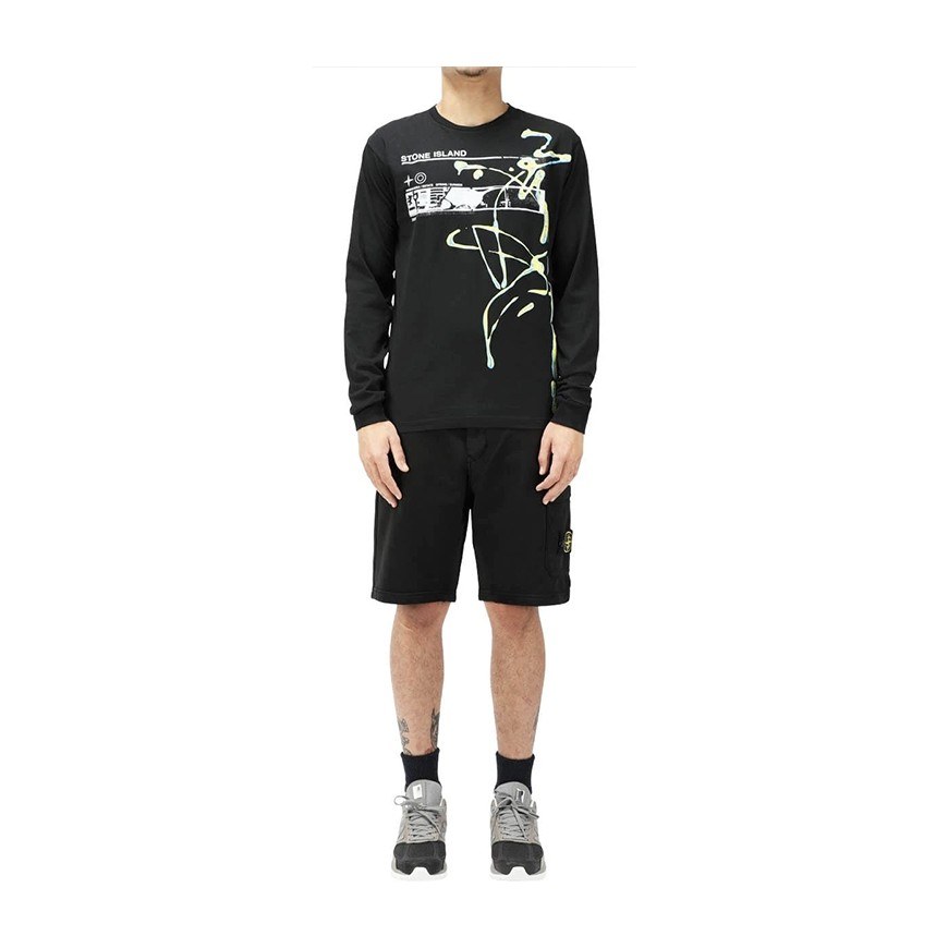 Stone Island Logo Shorts Black