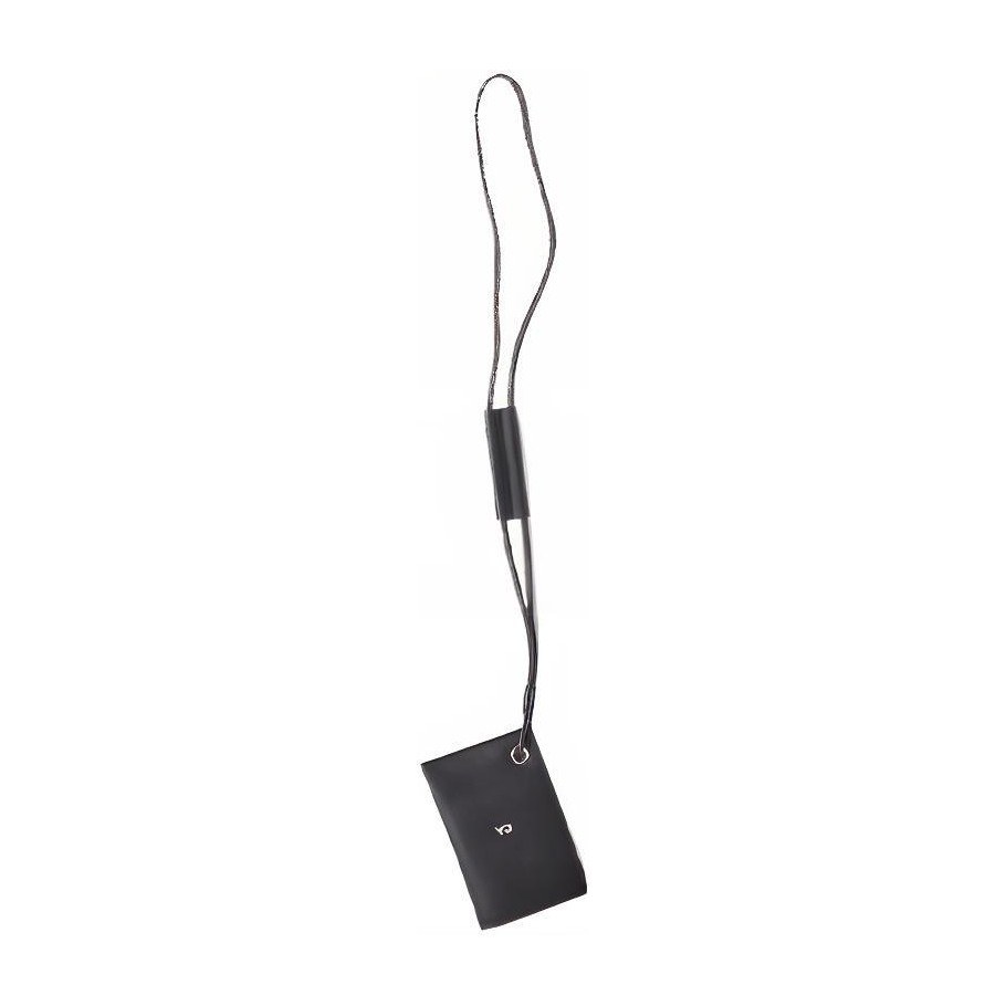 Y-3 Logo Calfskin Crossbody Phone Bag Black