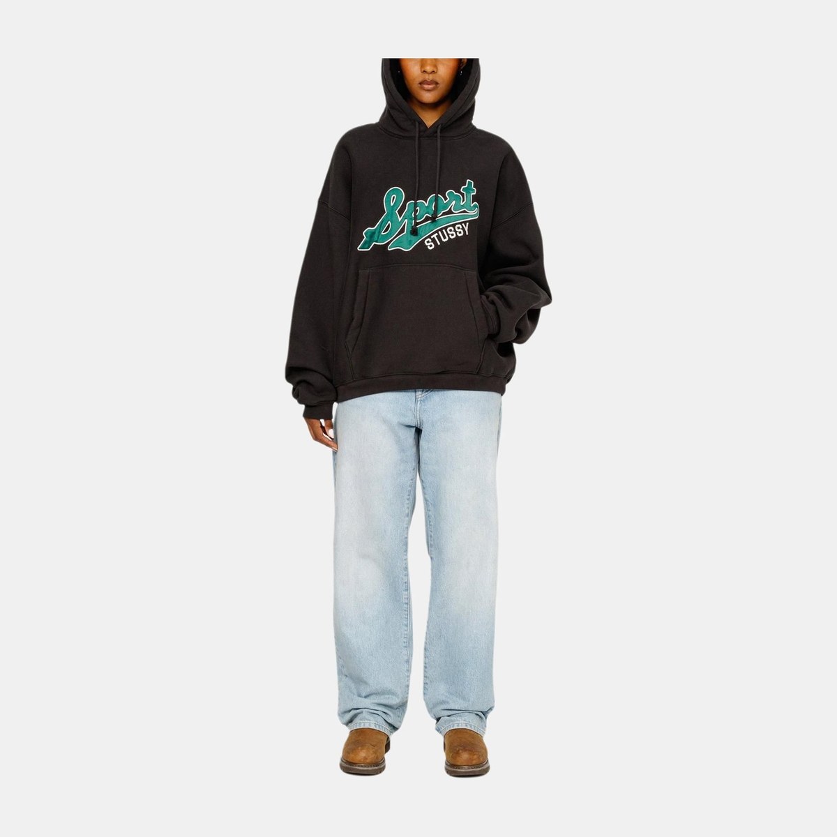 Stussy FW24 Satin Patch Oversized Hoodie
