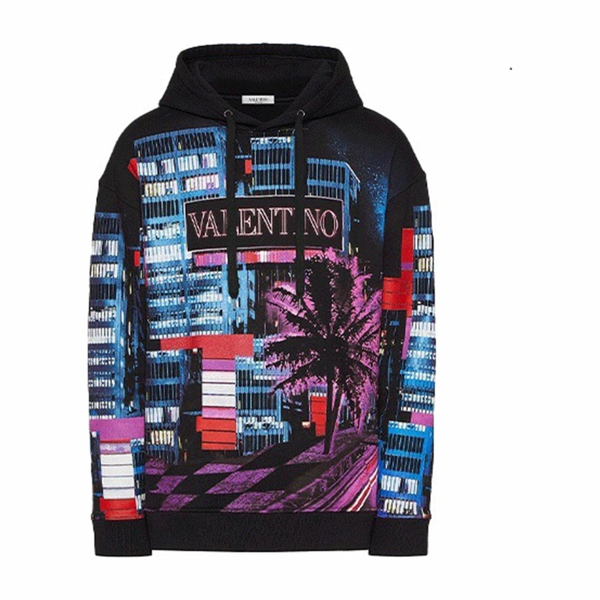 Valentino SS22 Electric City Hoodie Black