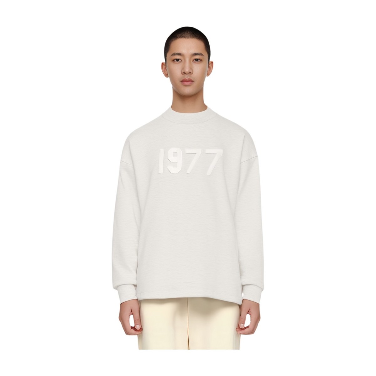 Fear of God Essentials SS22 LS Tee Light Oatmeal 1977 T