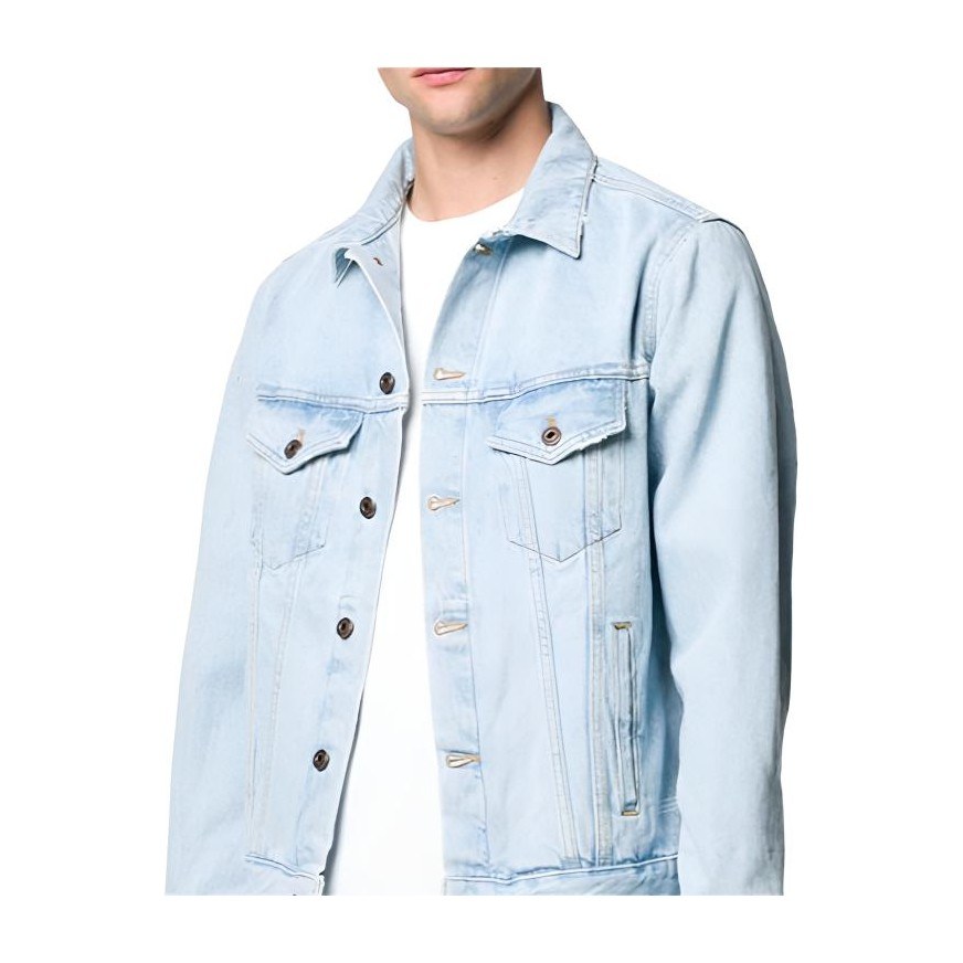 OFF-WHITE Logo Print Denim Jacket