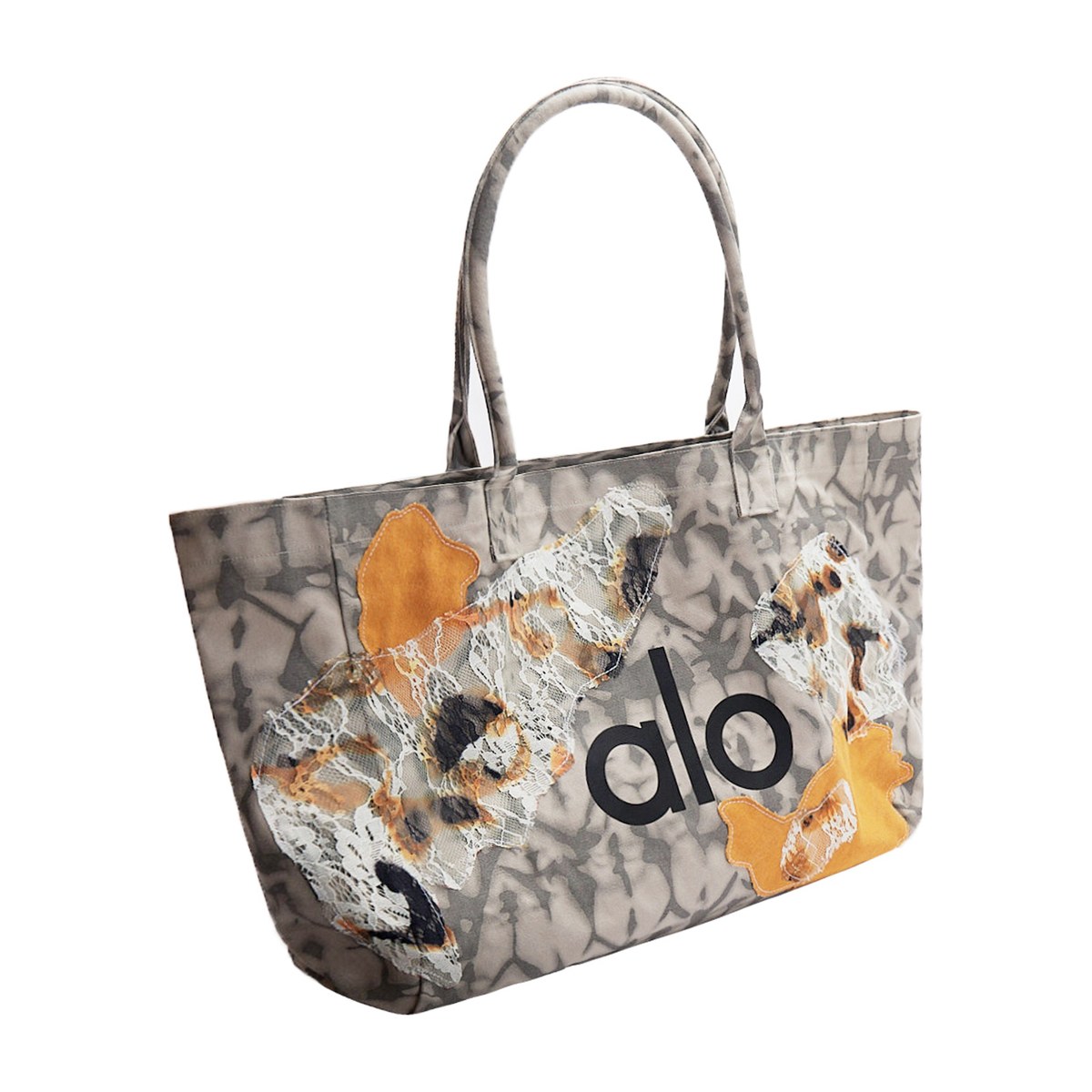 alo yoga Vintage Tote Bag Large Gray Yellow