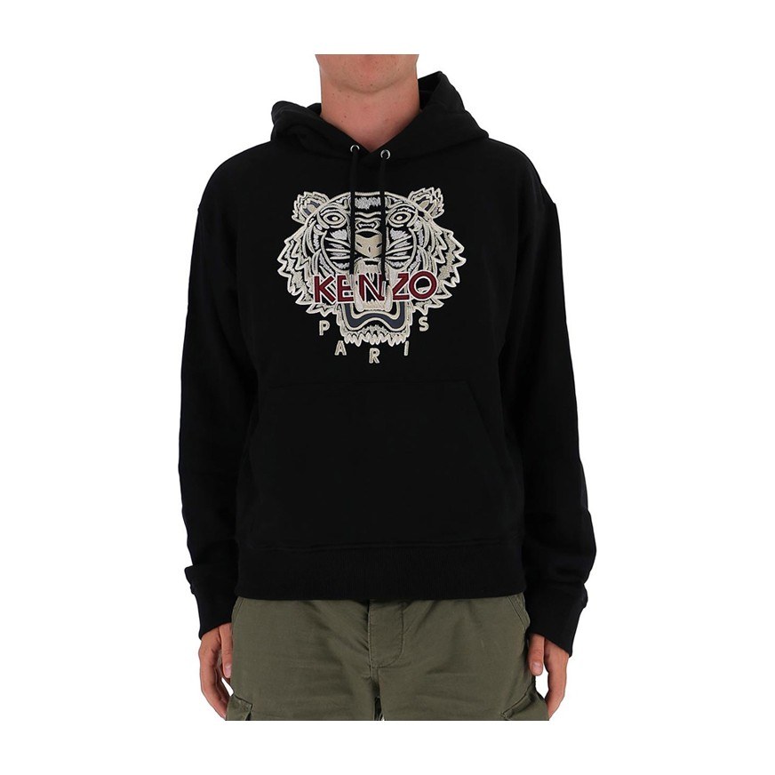 KENZO Tiger Embroidered Hoodie Black