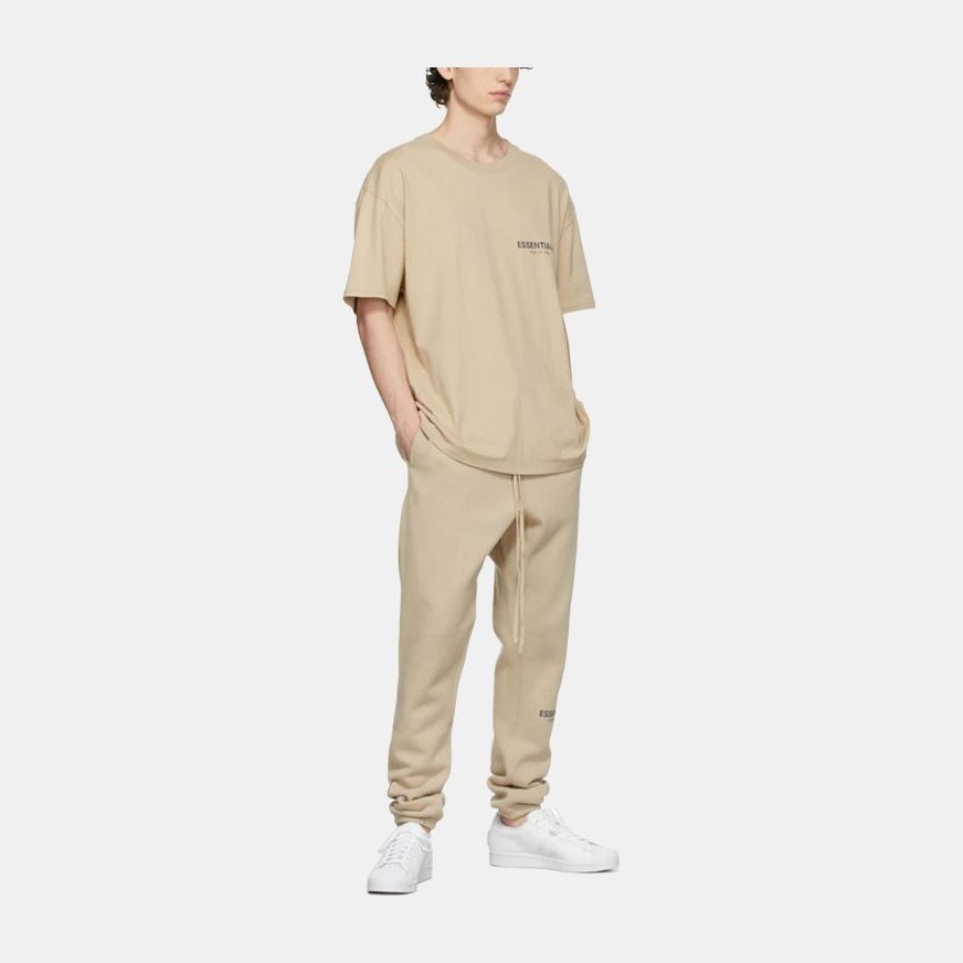 Fear of God Essentials FW21 Fleece Lounge Pants BeigeLinen Logo