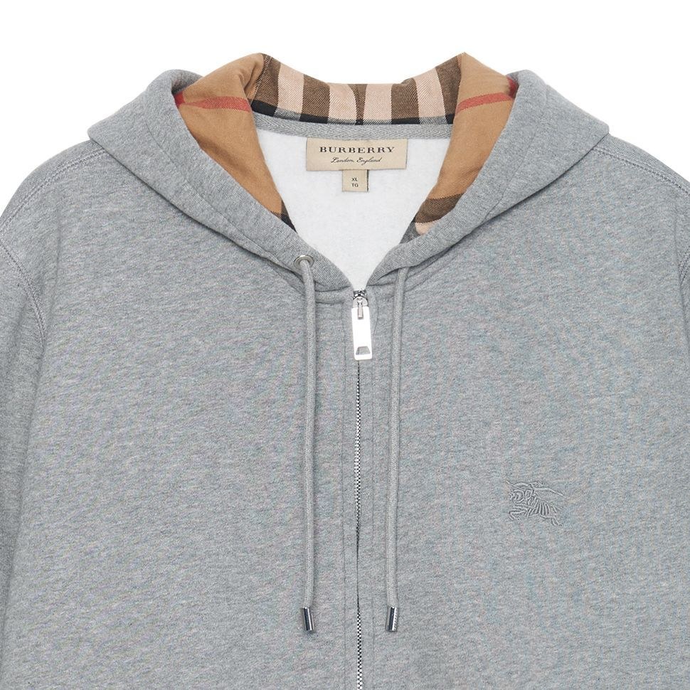 Burberry Logo Print Hoodie Light Grey
