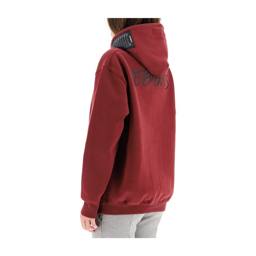 Vetements Letter Loose Hoodie Burgundy