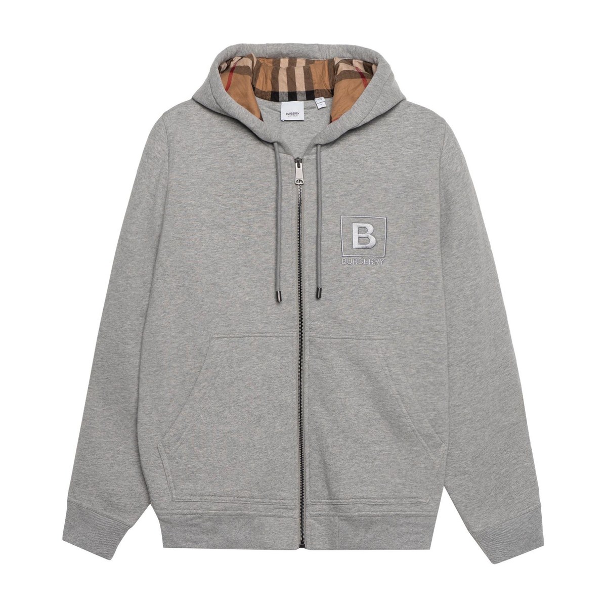 Burberry Logo Hoodie Light Grey