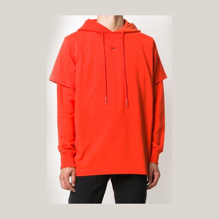 OFF-WHITE FW20 Paint Arrow Hoodie Orange Red