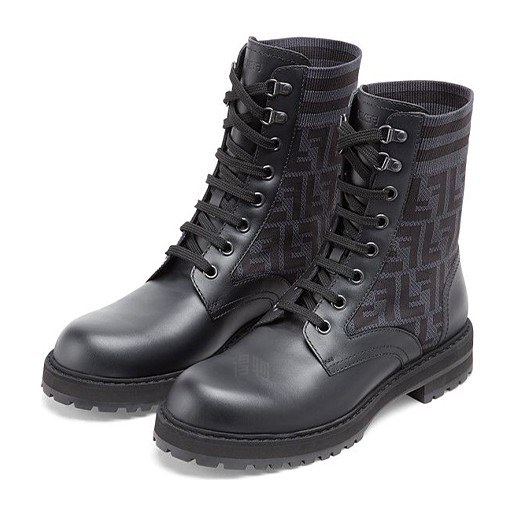 Fendi Leather Ankle Boots Black
