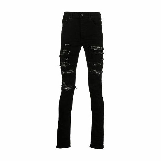 AMIRI FW21 Distressed Slim Jeans Black