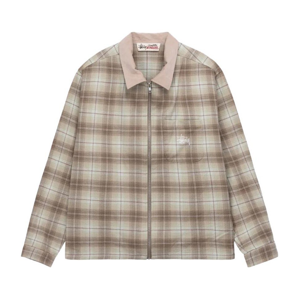 Stussy FW23 FRANK PLAID ZIP SHIRT