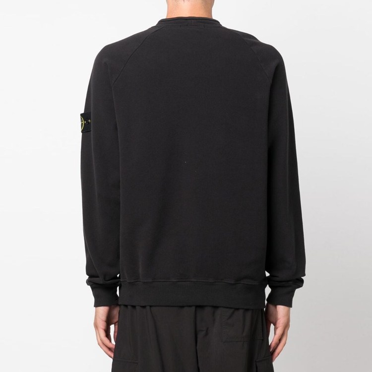 Stone Island Logo Crewneck Sweatshirt Black