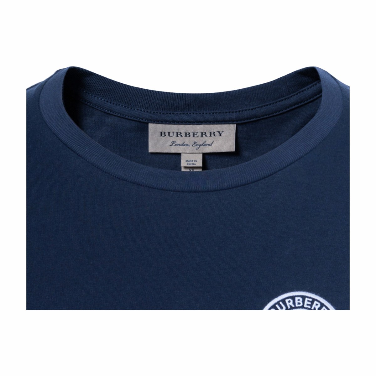 Burberry Logo Crewneck Long Sleeve Tee Navy