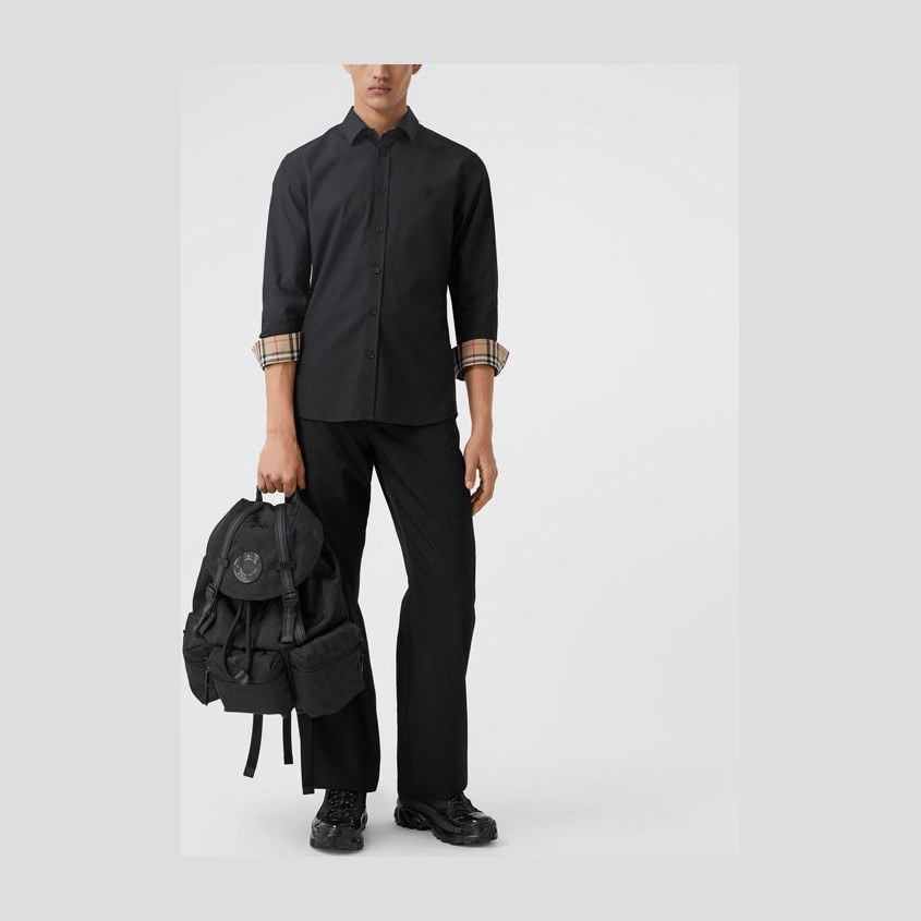 Burberry Classic Check Long Sleeve Shirt Black