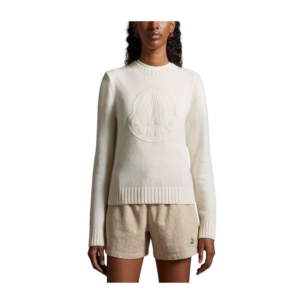 Moncler Embroidered Logo Cashmere Wool Jumper