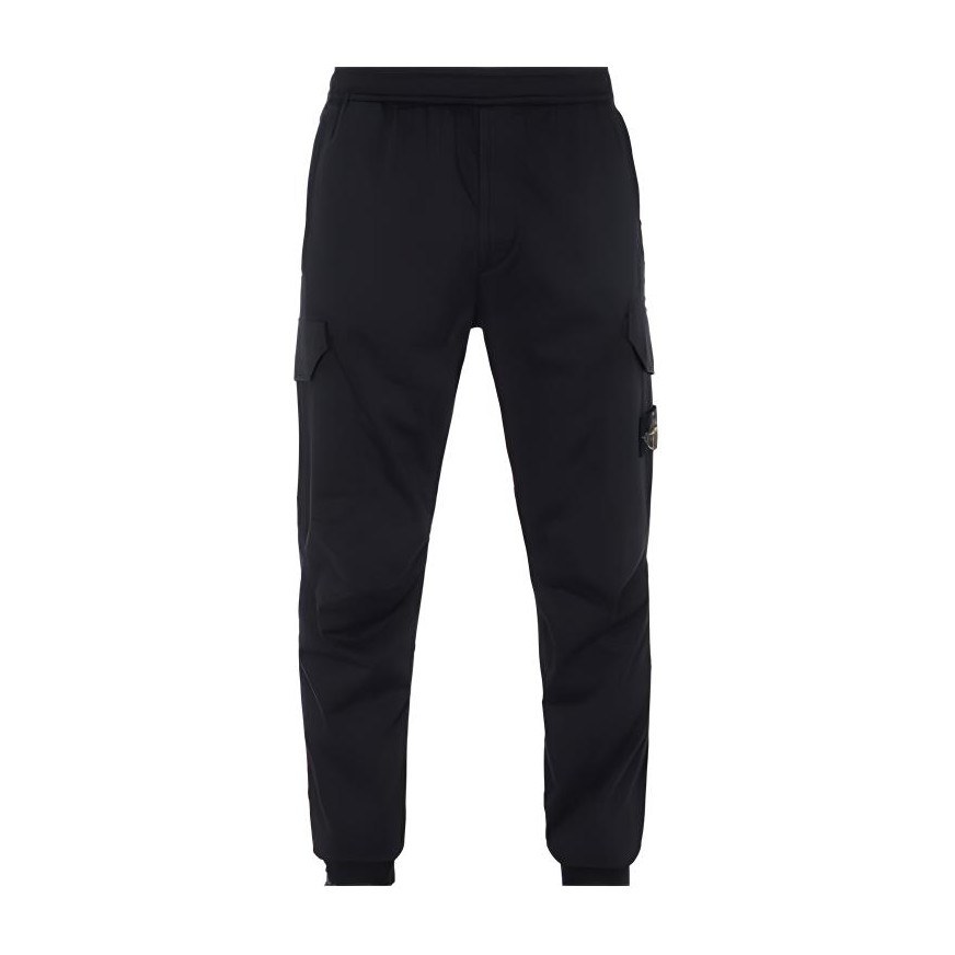 Stone Island Satin Tapered Cargo Pants Black