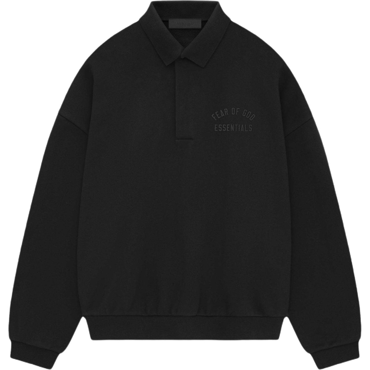 Fear of God Essentials Fleece Polo Obsidian Black