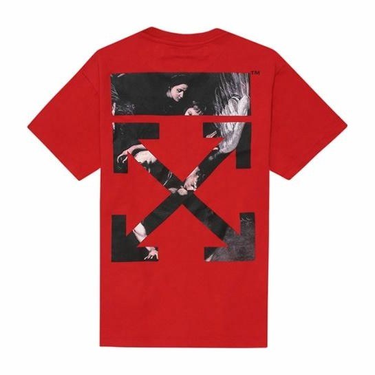 OFF-WHITE Painting Arrow Print Tee Red