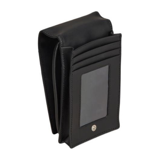 Y-3 Logo Calfskin Crossbody Phone Bag Black