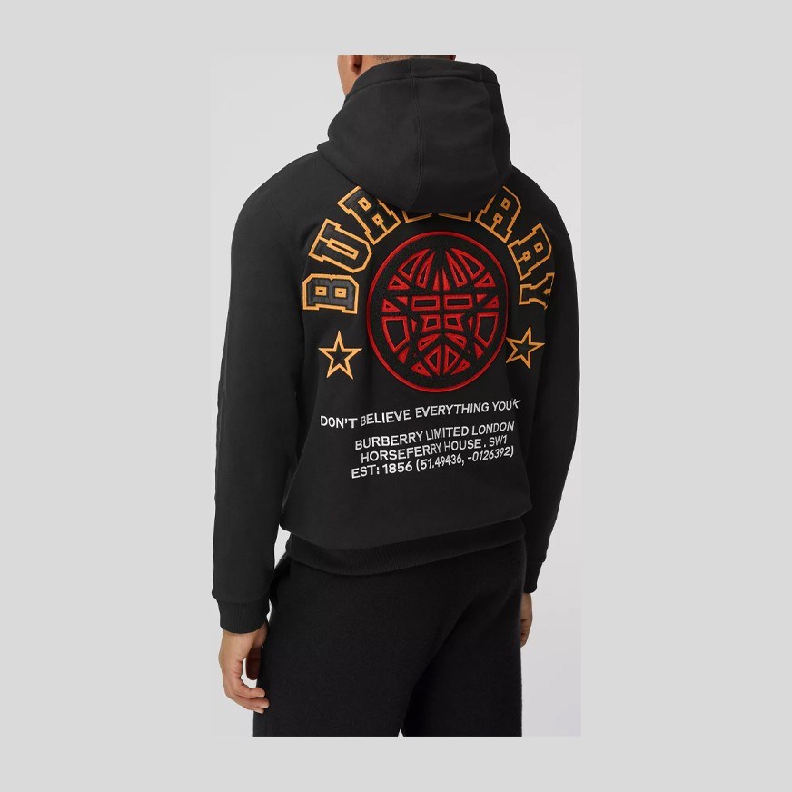 Burberry Animal Letter Hoodie Black