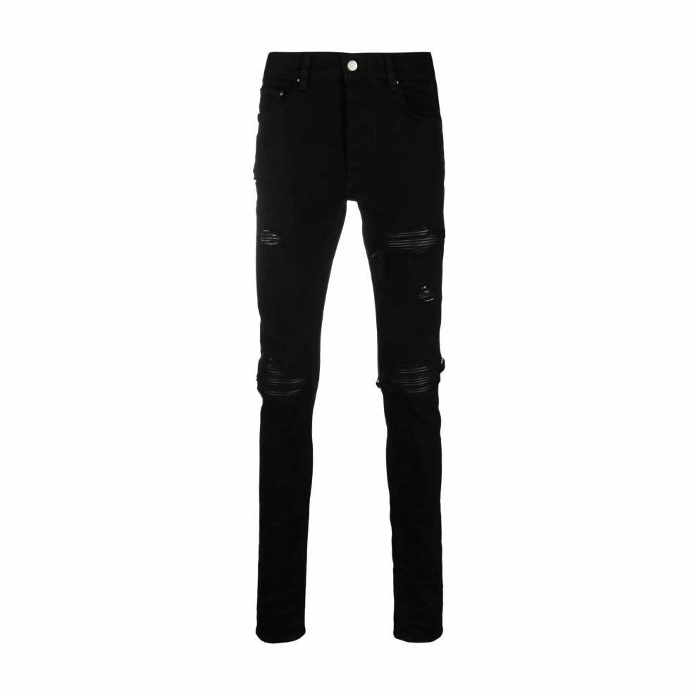 AMIRI SS22 Black Distressed Skinny Jeans