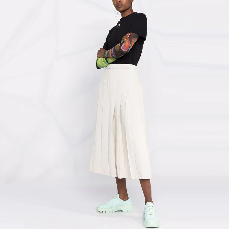 Y-3 21 High Waist Pleated Skirt White