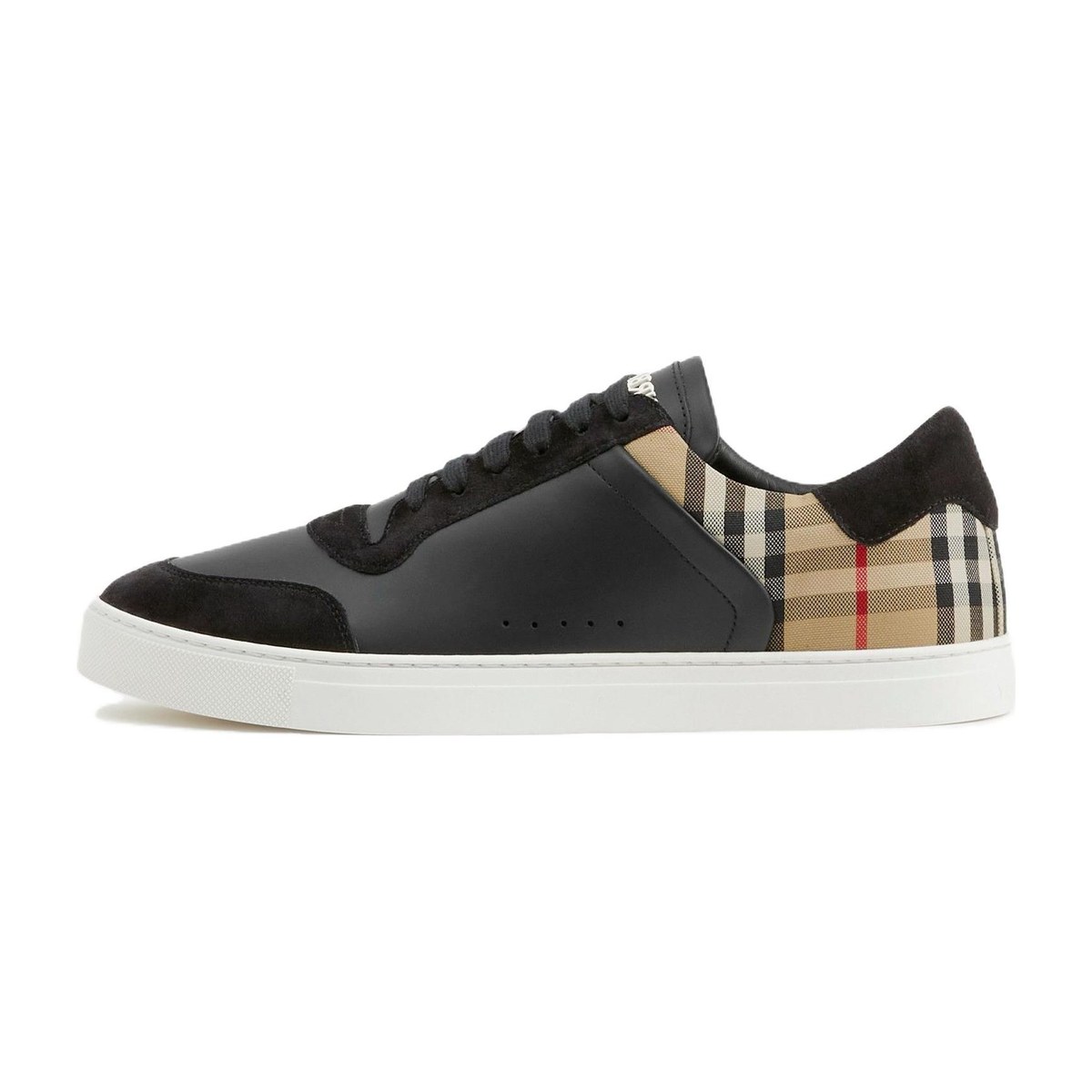 Burberry Round Toe Low Lace-Up Sneakers Black