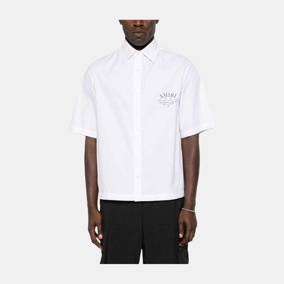 AMIRI Logo Print Short Sleeve Shirt White