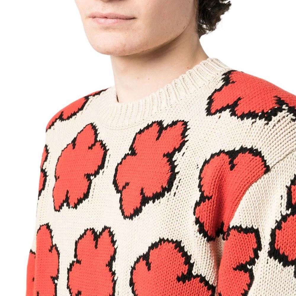 KENZO SS23 Floral Knit Sweater Beige
