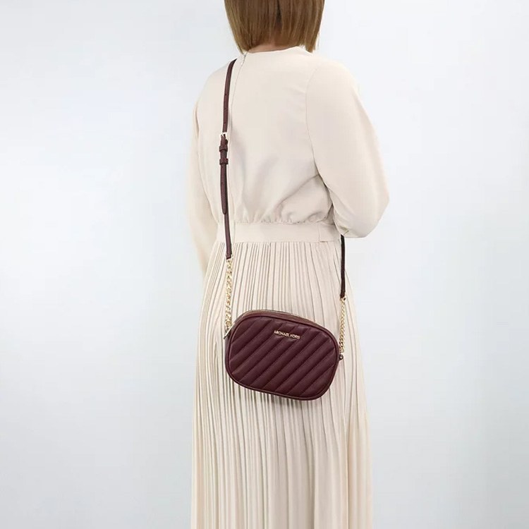 MICHAEL KORS MK Rose Camera Bag Small Burgundy