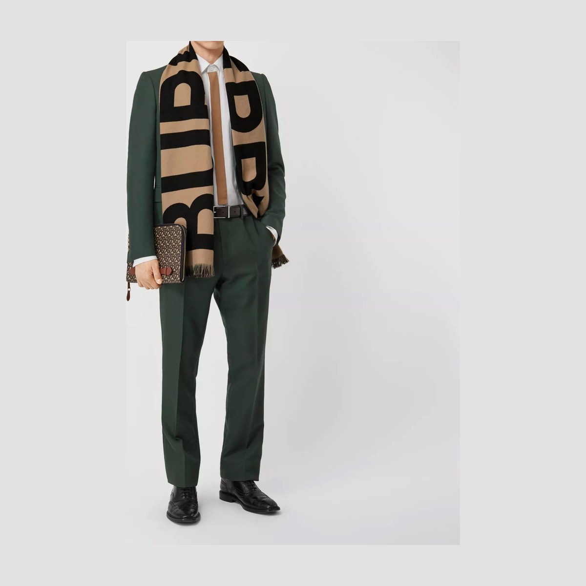 Burberry Logo Wool Jacquard Scarf