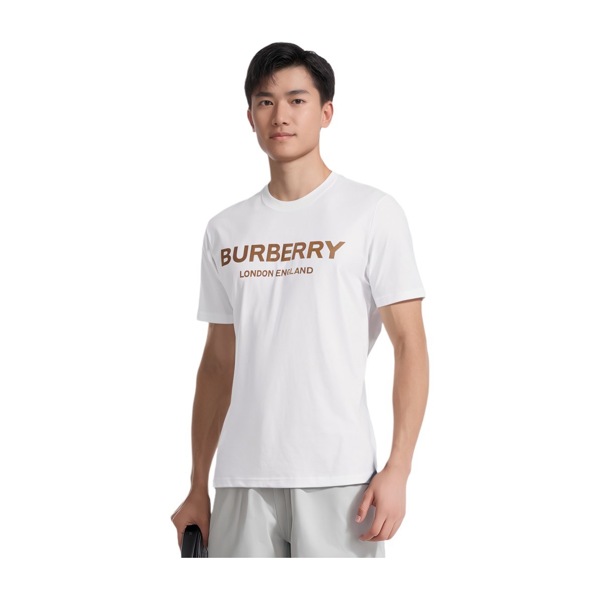 Burberry Ribbed Logo Crewneck T-Shirt White