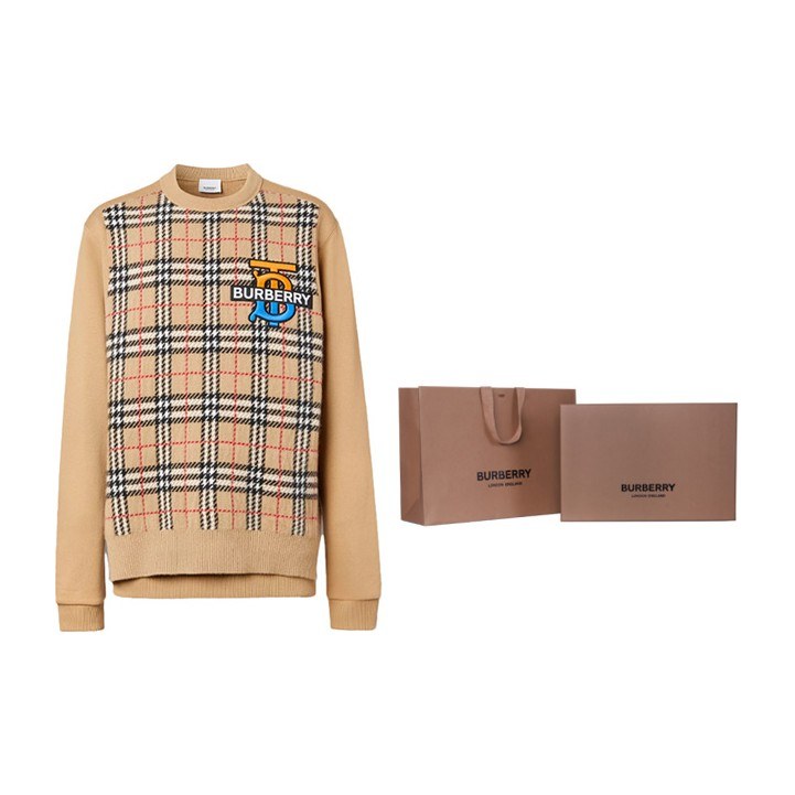 Burberry Check Cashmere Sweater